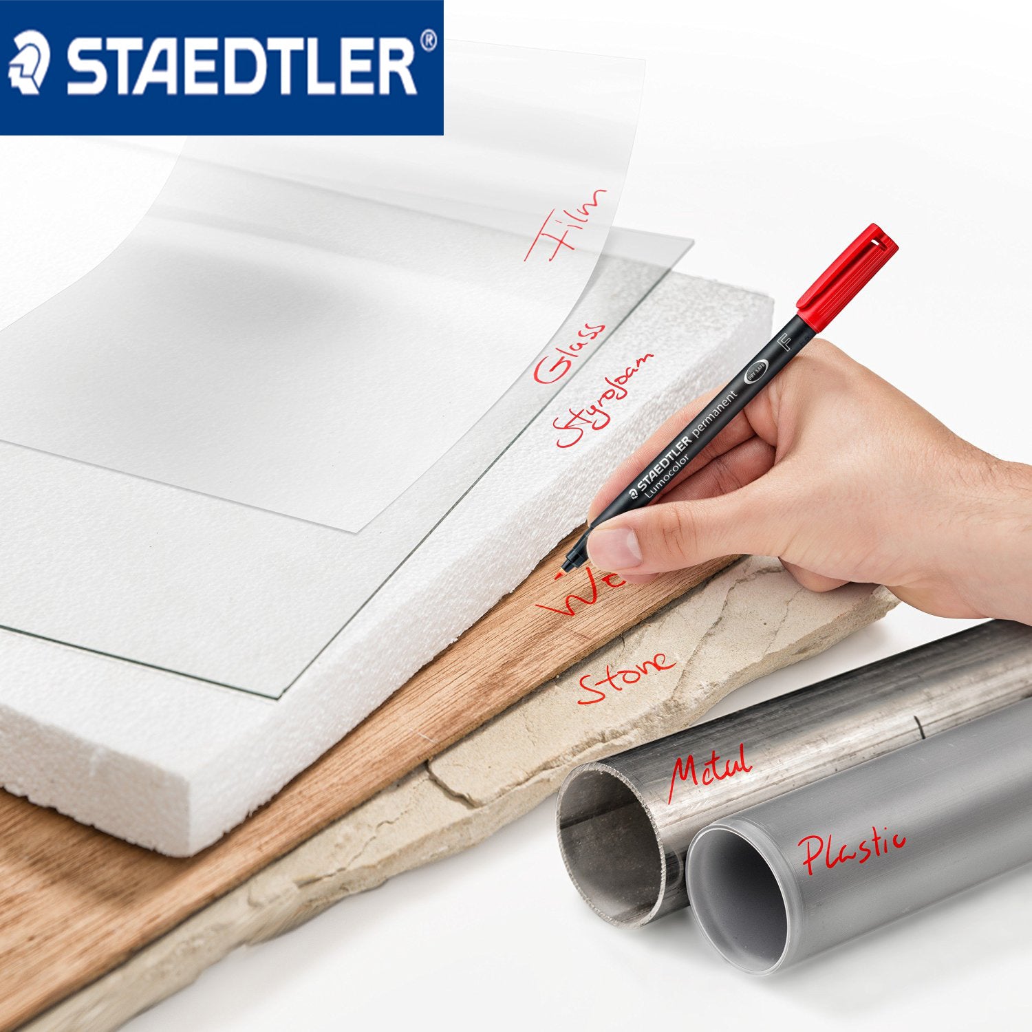Staedtler Lumocolor 318F Permanent Markers Fine Tip 0.6mm,4 Color