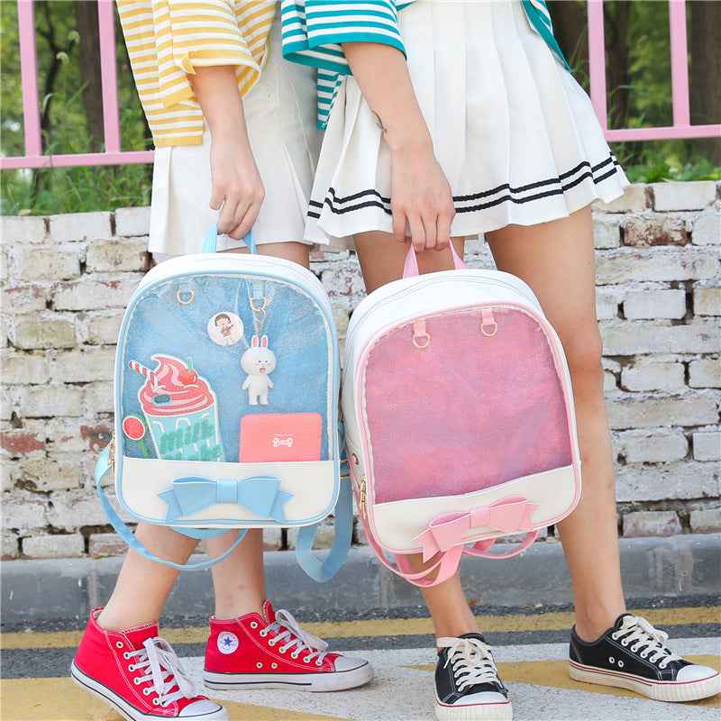 Bowknot Candy Color Ita Bag Pins Display Backpack