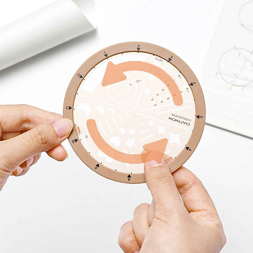 Printable Circular Ruler Kokuyo Circular Rotating Template Ruler 100mm Circle Stencil