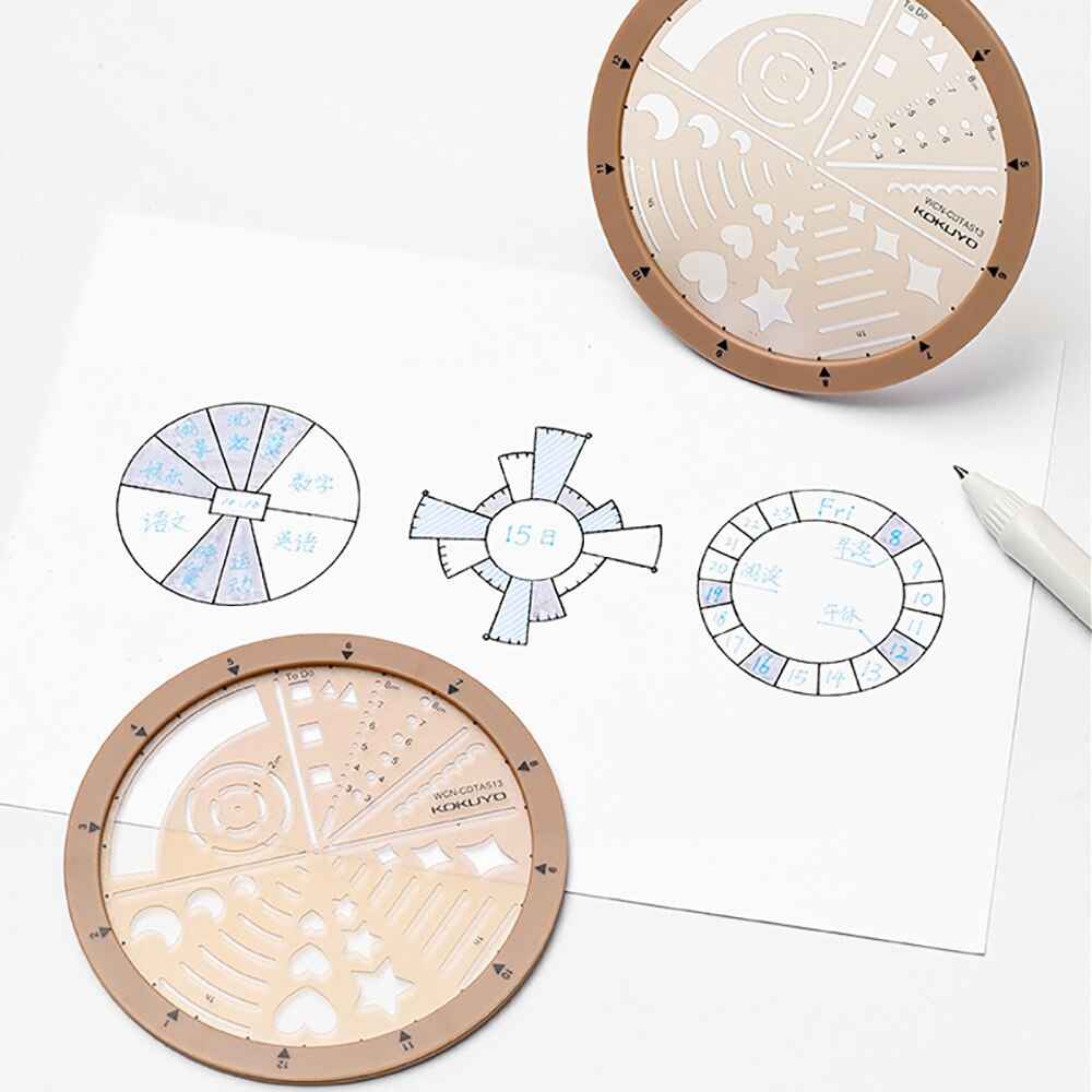Template Ruler In A Circular Kokuyo Circular Rotating Template Ruler 100mm Circle Stencil