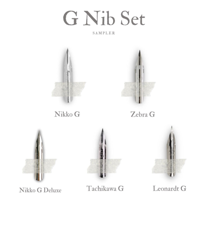 Comic Pen Nib - G Pen Nib Sampler - Pack of 5