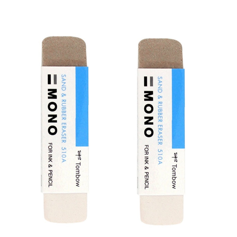 Tombow Mono Sand and Rubber Eraser for Ink & Pencil,2-Pack
