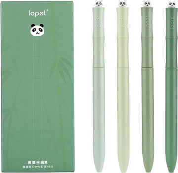 LOPET 4 kom Panda Twist gel olovke 0,5MM crna tinta
