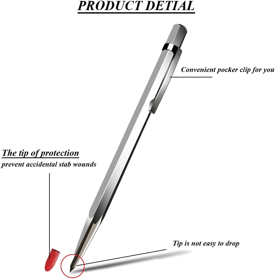 Tungsten Carbide Tip Scriber Marking Engraving Pen for Ceramics Glass 5 Pack