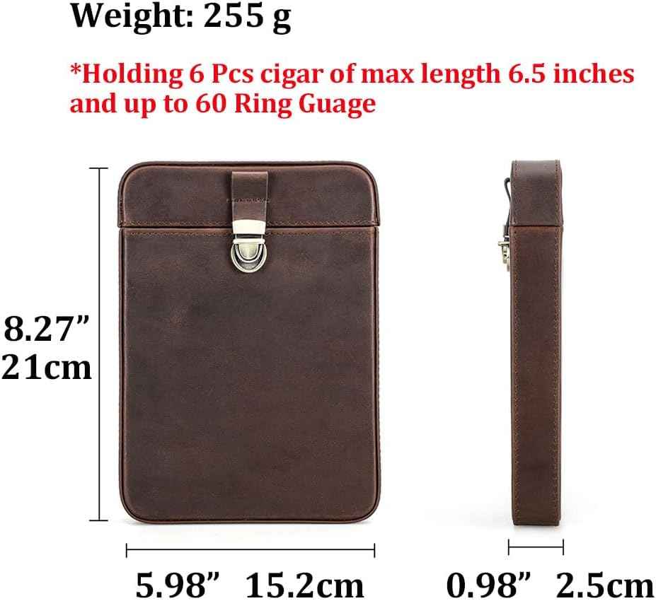 6 Slot Leather Cigar Case Organizer