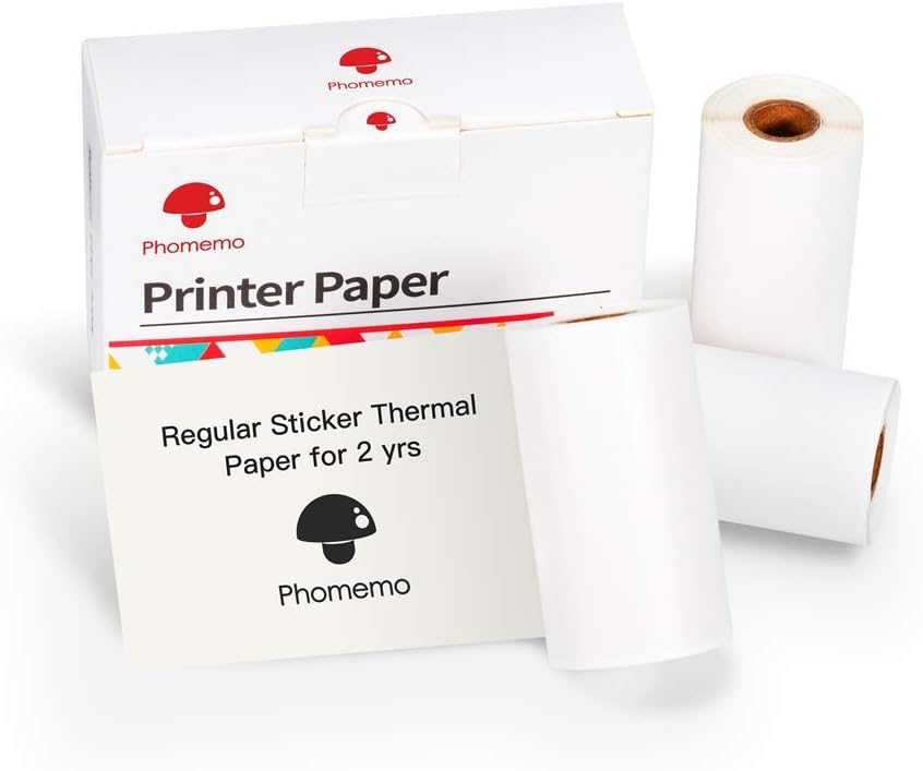 Thermal Paper for Phomemo M02 M03 Printer Black on White 50mm x 3.5m