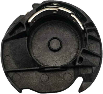 Bobbin case for Brother sewing machine—black plastic cover with metal latch