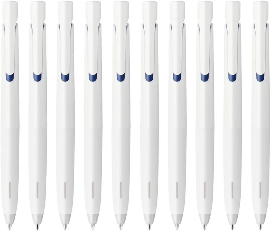 Zebra Blen Oil-Based Ballpoint Pen,White Shaft,Blue Ink,10 Pieces