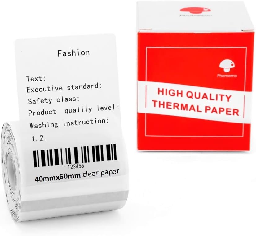 Phomemo M200/M110S Clear Adhesive Thermal Label,40mm X 60mm
