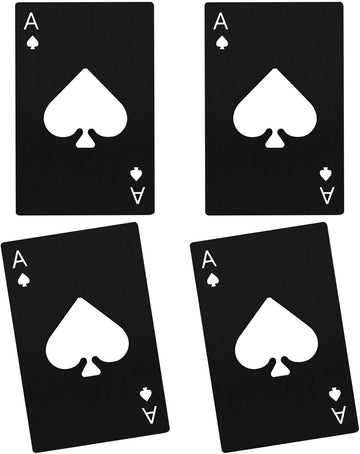 Tragbarer Flaschenöffner aus Edelstahl, Kreditkartengröße, 4er-Pack