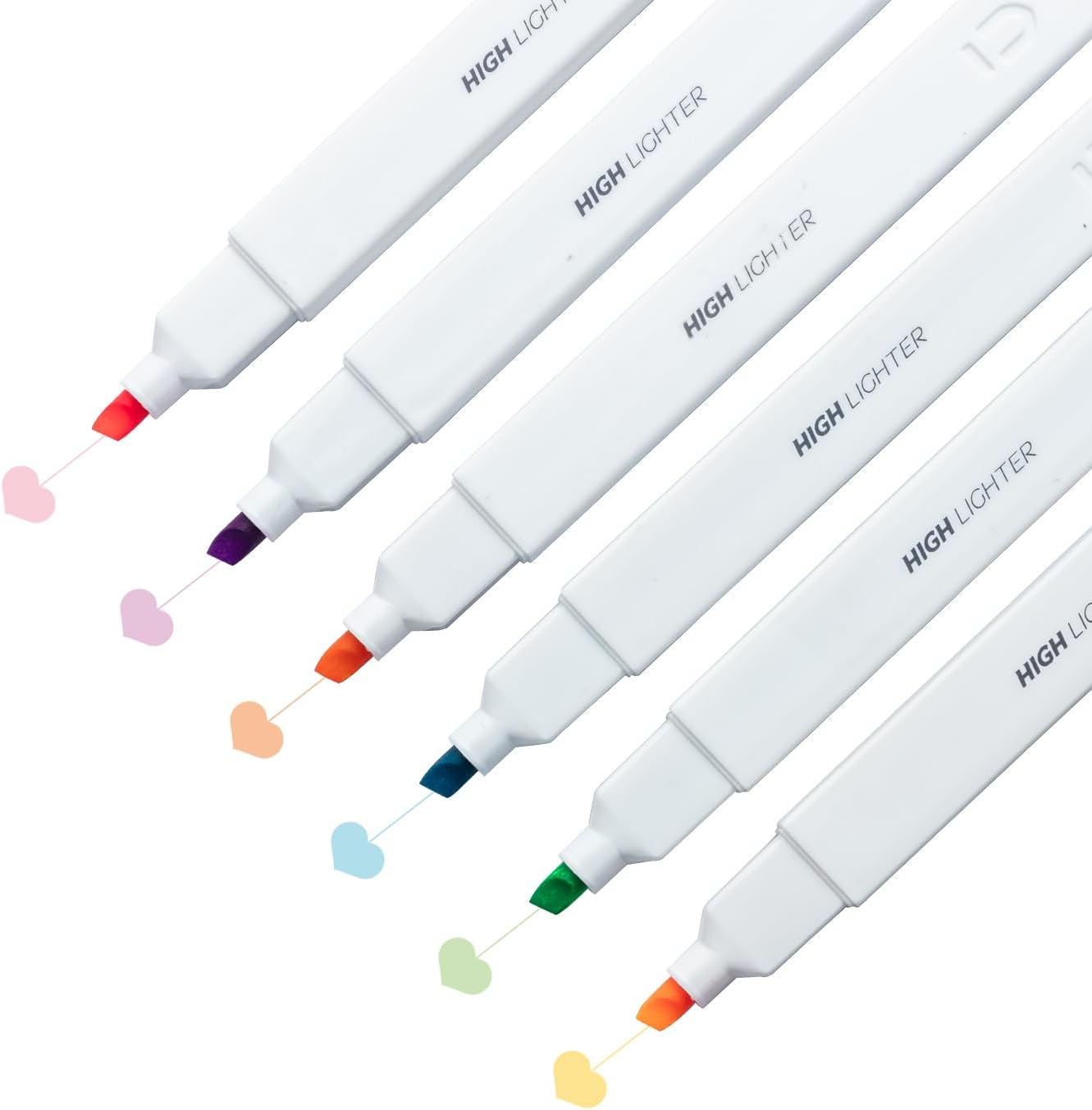 M&G 6Pcs Multicolor No Bleed Dry Quick Chisel Tip Highlighters