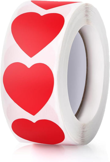 500Pcs Red Heart Stickers 1 inch - TTpen
