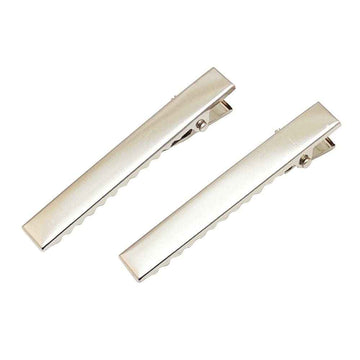 Silberne Alligator-Haarclips mit Prong-Zähnen, 55 mm, 2er Ansicht