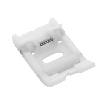 Teflon roller sewing machine foot, white plastic with metal roller pin