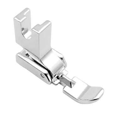 Metal low-shank zipper presser foot set, two-piece with narrow zipper guide