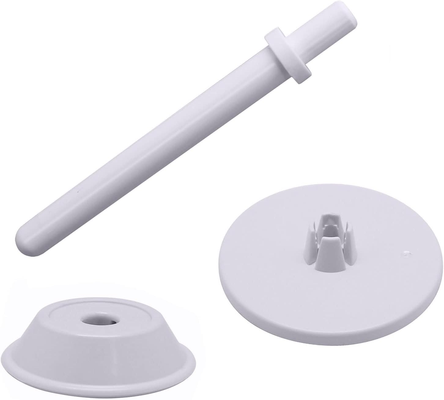 White spool pin cap set: pin, base, and top cap for sewing machine thread holders