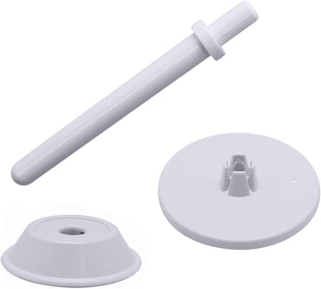 White spool pin cap set: pin, base, and top cap for sewing machine thread holders