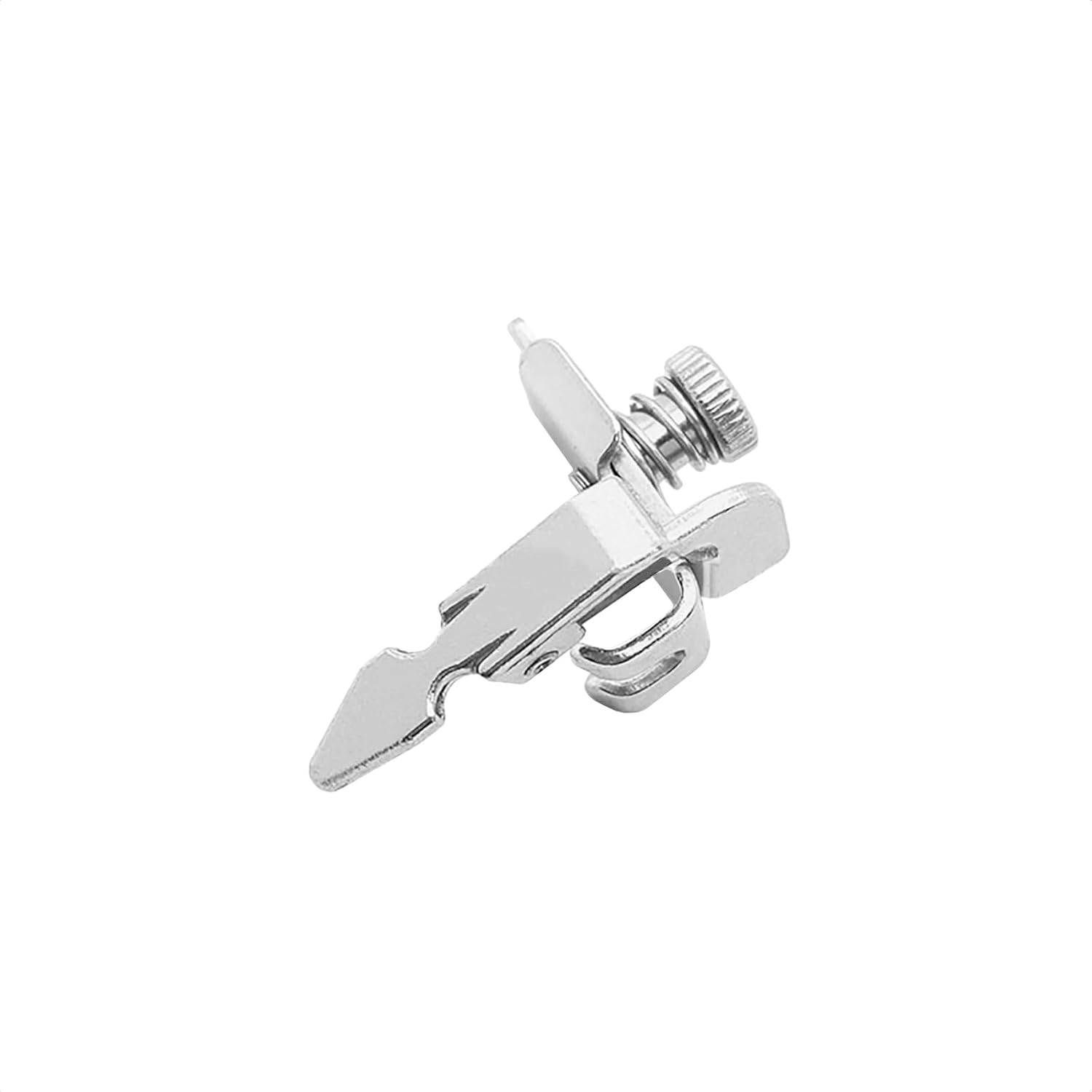 Zipper presser foot, slant shank attachment with knurled dial and clamp lever
