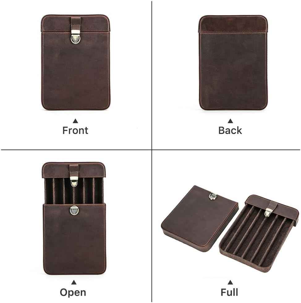 6 Slot Leather Cigar Case Organizer