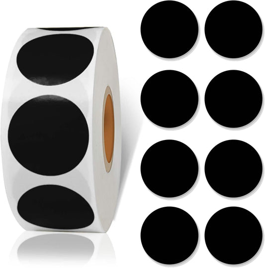 3000pcs 1 inch Dot 6 Rolls Coding Label Stickers Black