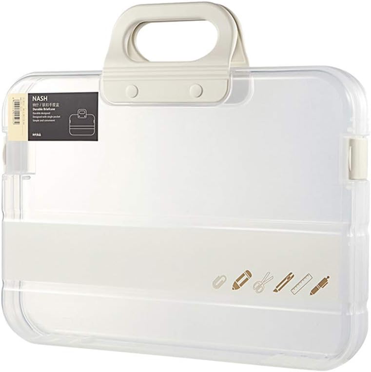 Portable File Cases Portable Plastic Transparent A4 File Folder Box Case