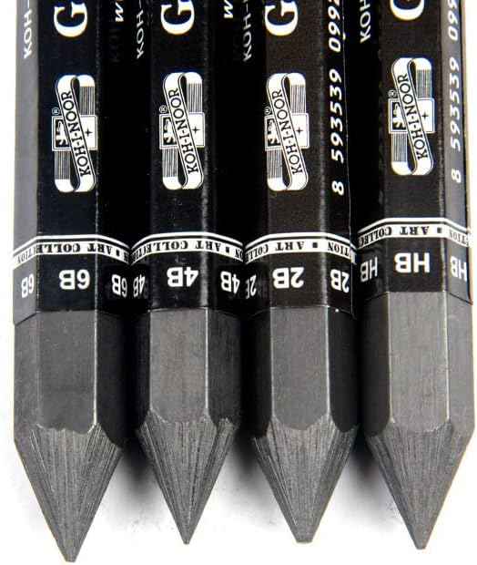 4Pcs Graphite Stick Set HB 2B 4B 6B for Artist Sketching Drawing