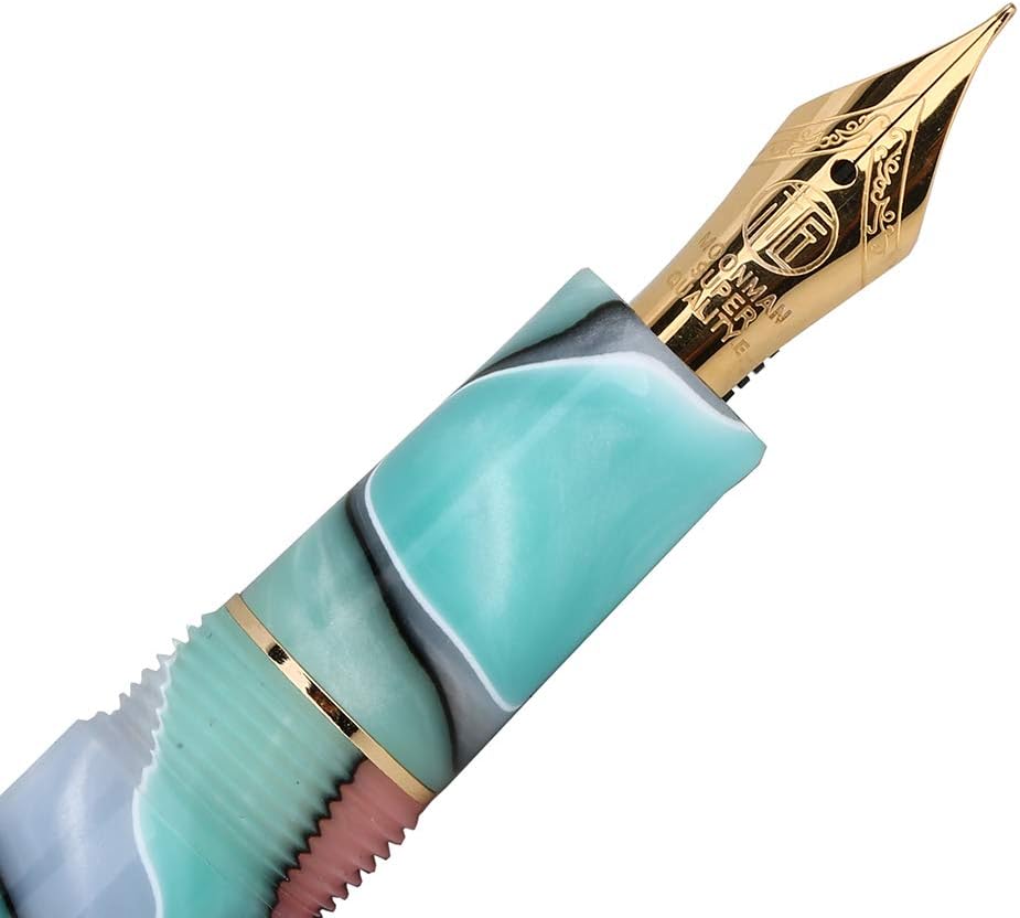 Majohn S3 Fountain Pen Celluloid,Iridium Fine Nib Gold Plated