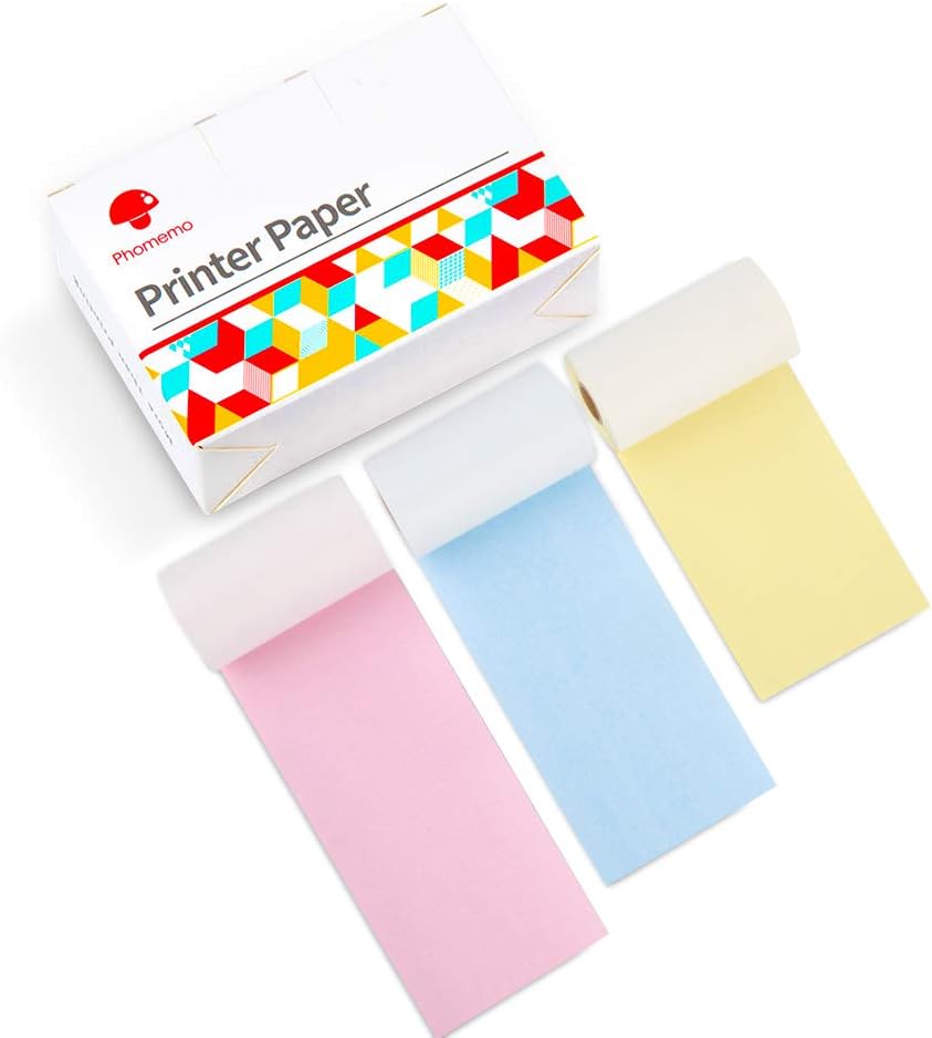 Colorful Thermal Paper 53mm x 6.5m for Phomemo M02/M03 Pocket Printer