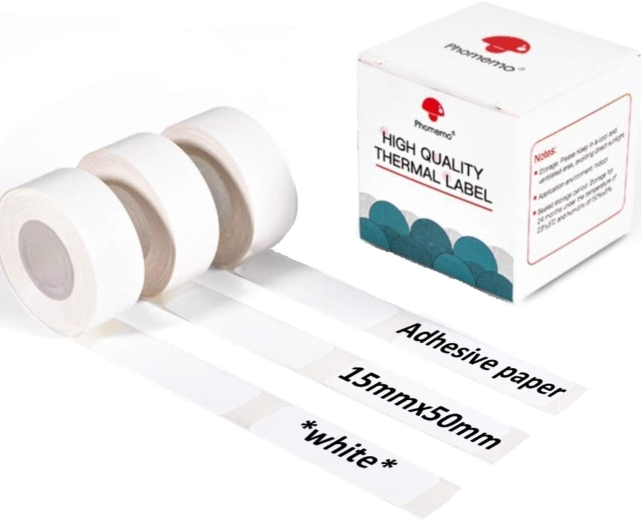Phomemo D30 Adhesive White Label Paper (15mm X 50mm)