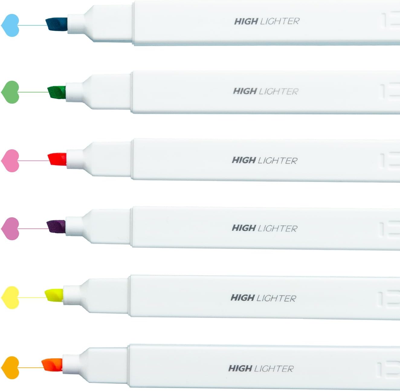 M&G 6Pcs Multicolor No Bleed Dry Quick Chisel Tip Highlighters