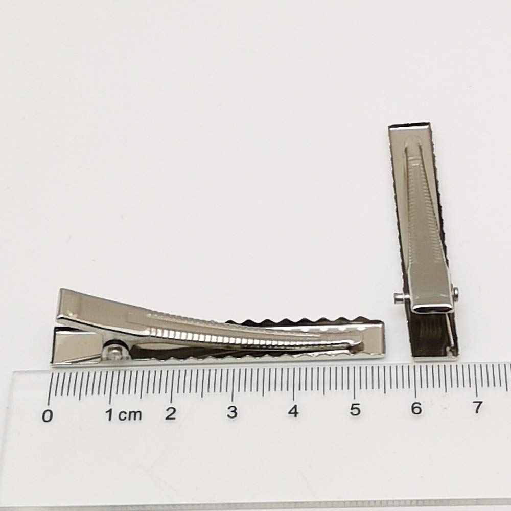 Silberne Haarclips, gemessen mit Lineal: ca. 5,5 cm Länge, Prong-Zähne