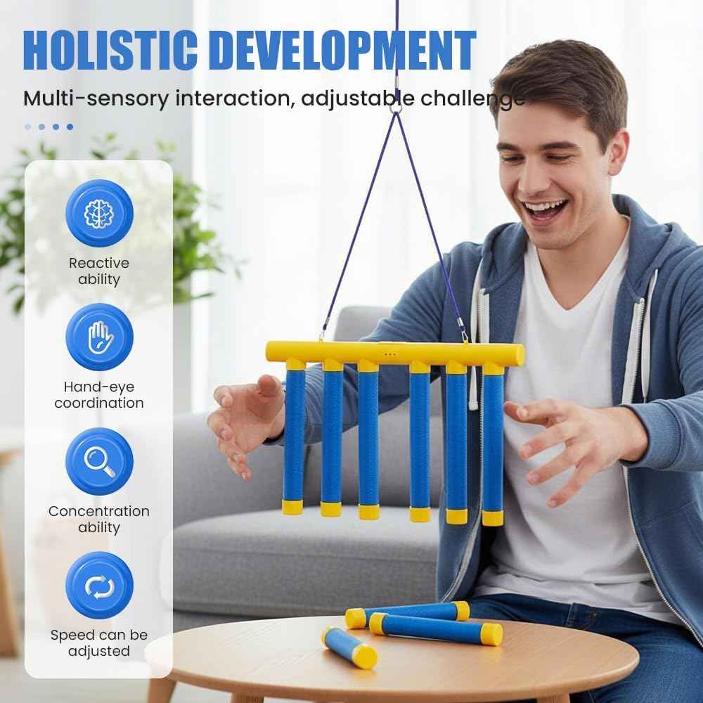 Jeu Reflex Drop Sticks - Jouet d'entraînement à la réaction, musical léger télécommandé, appareil à trois vitesses | Jeu de coordination œil-main pour et Jeu Reflex Drop Sticks - Jouet d'entraînement à la réaction, musical léger télécommandé, appareil à trois vitesses | Jeu de coordination œil-main pour et