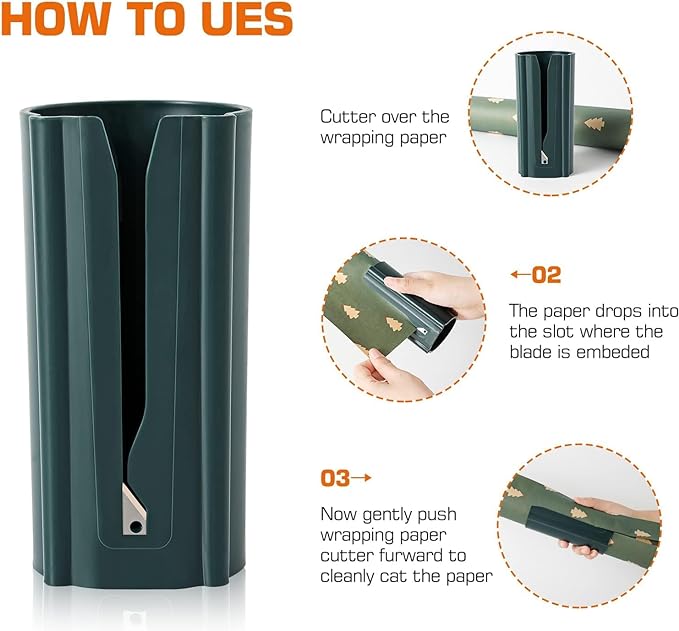 Paper Roll Cutter for Gift Wrapping 2 Pack