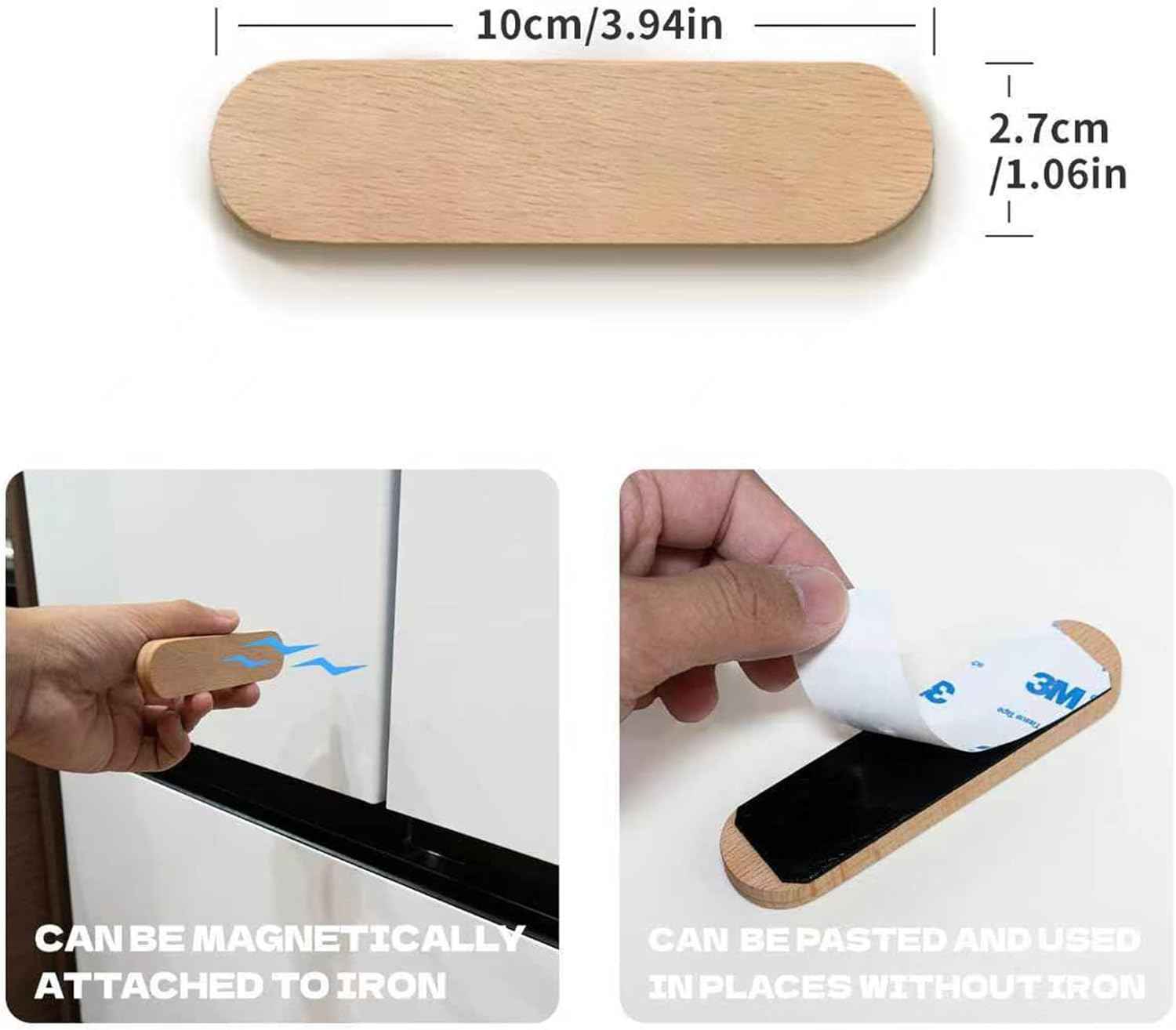 2-Pack Adhesive Magnetic Key Holder Wall Hook