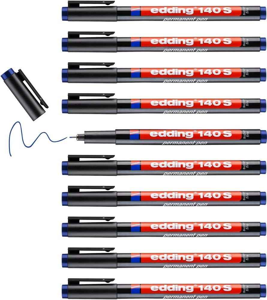 edding 140 S Permanente Marker Pen Black/Red/Blue Ink 10 Pack