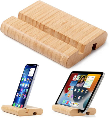 Bamboo Cell Phone Stand Wooden Tablet Stand for Desktop