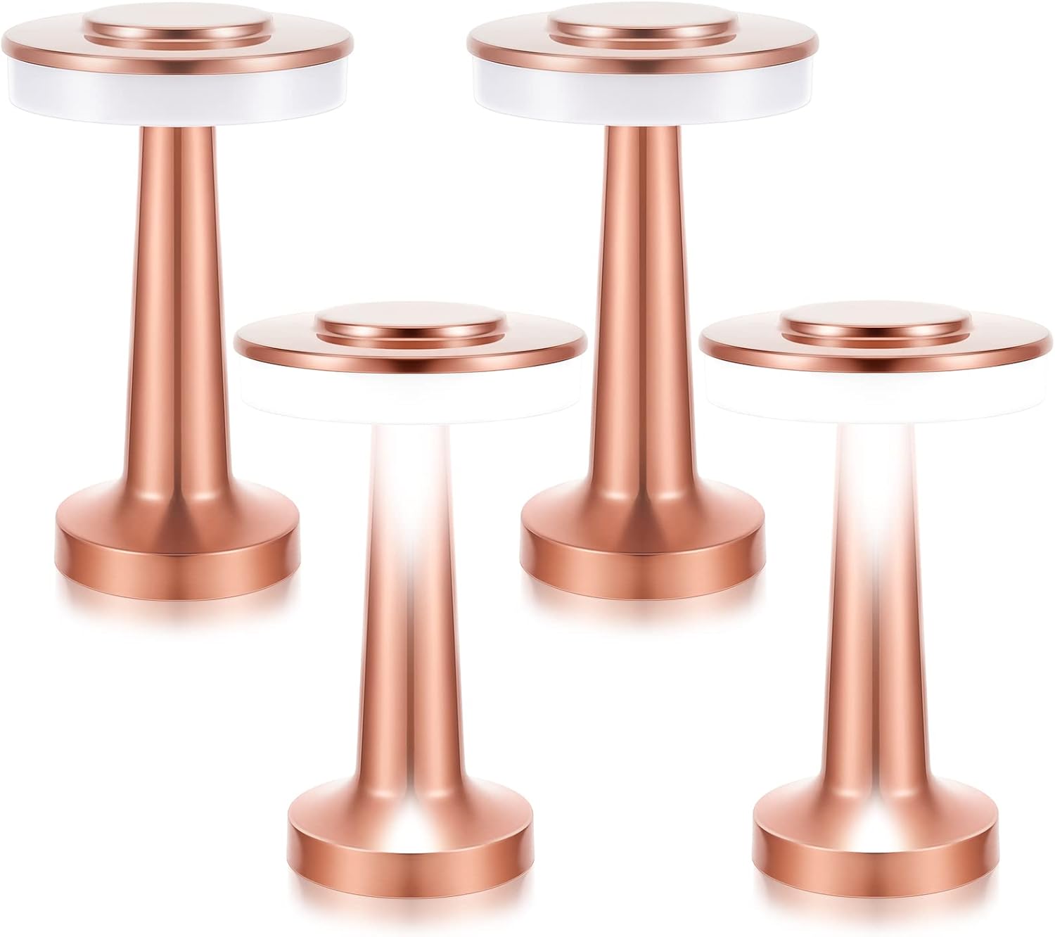 4Pcs Portable Cordless Table Lamp with Touch Sensor Rechargeable