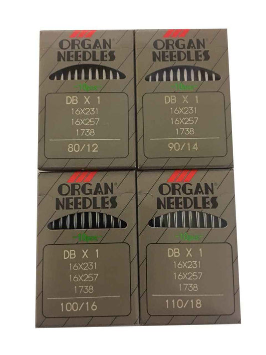 40PCS Organ DBx1 Industrial Needle 16x257 (Sizes 12,14,16,18)