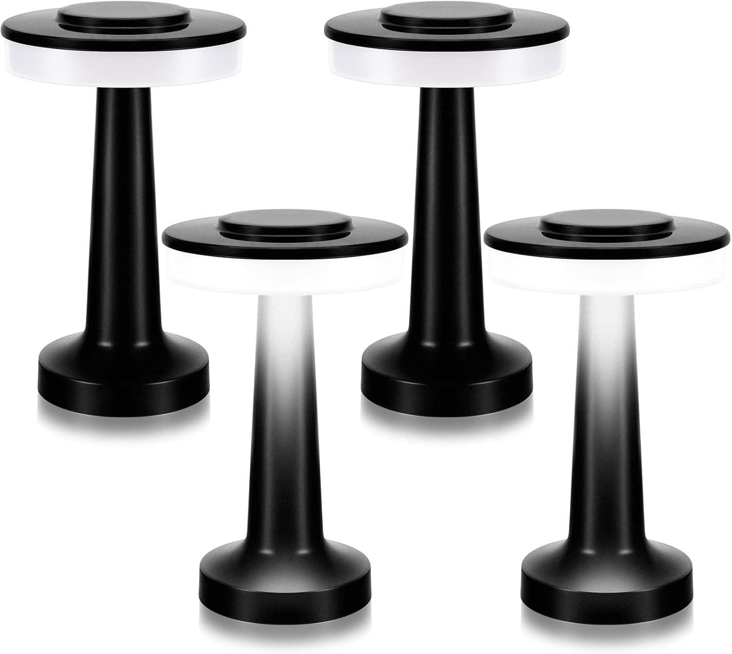 4Pcs Portable Cordless Table Lamp with Touch Sensor Rechargeable