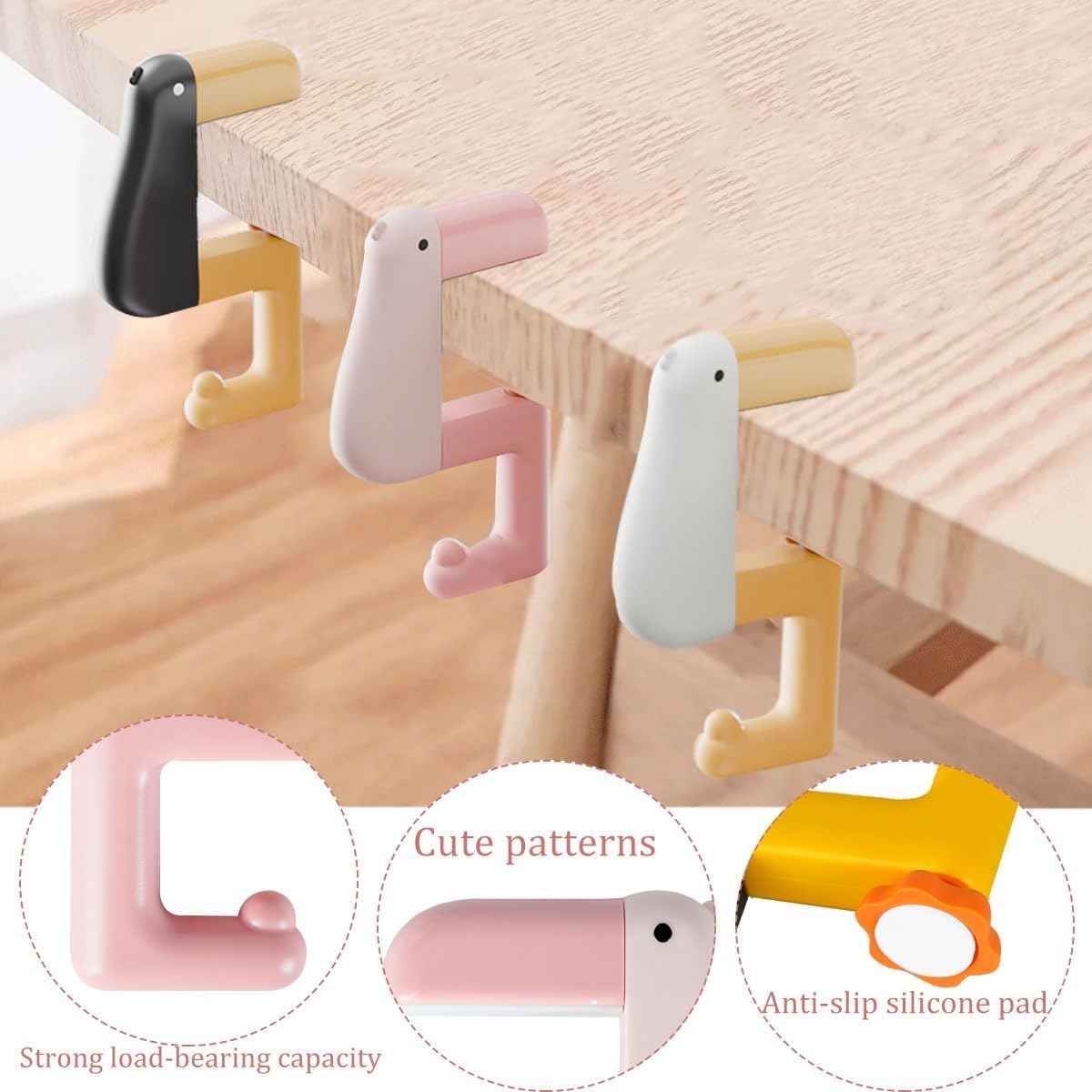 Duck Hooks for Table Under Desk Holder Hanger 3 Pack