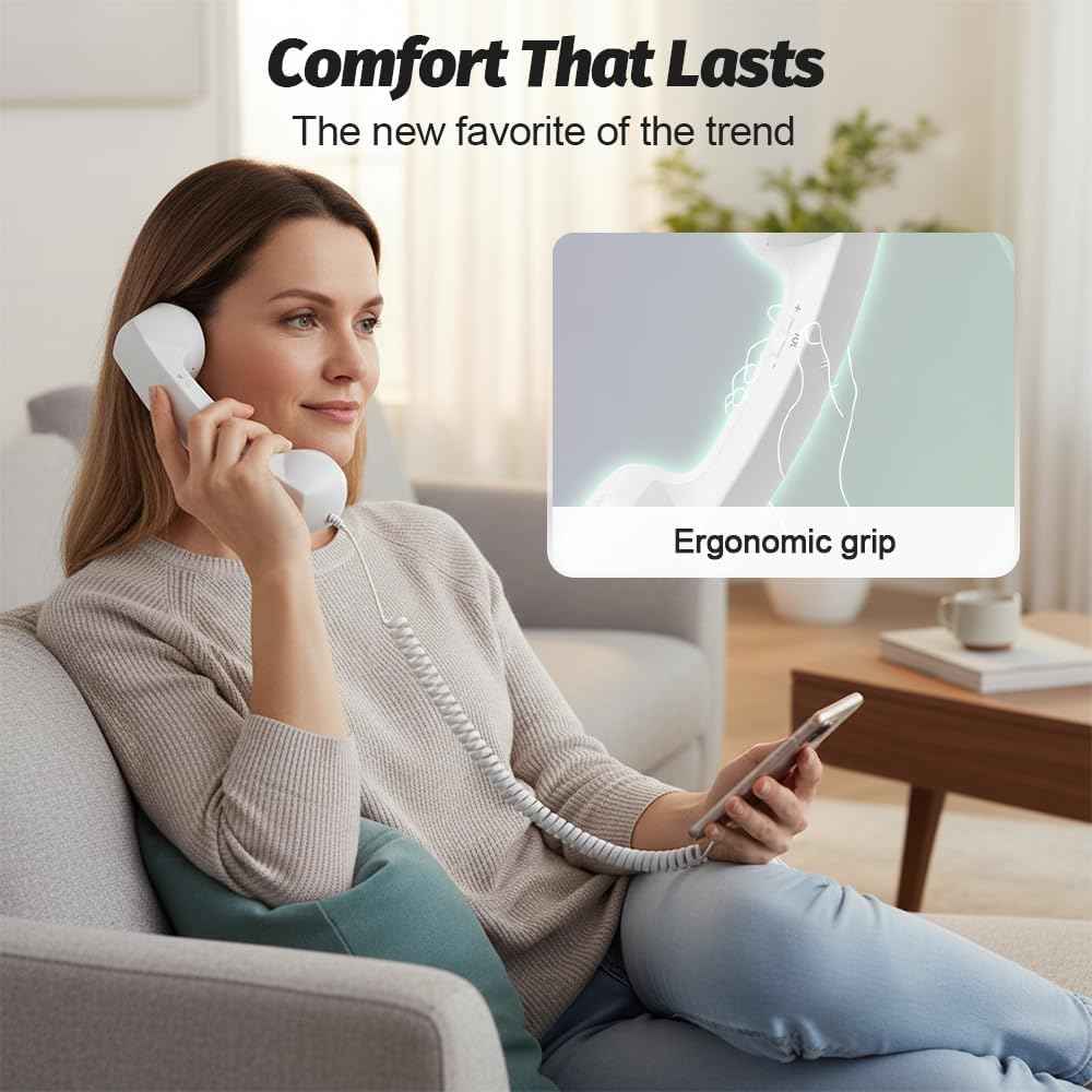 Retro Phone Handset Landline Telephone Style Type-C