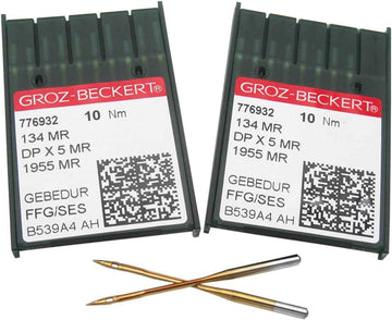 Groz-Beckert 134 MR DPX5MR quilting machine needles, 2 packages and 2 needles