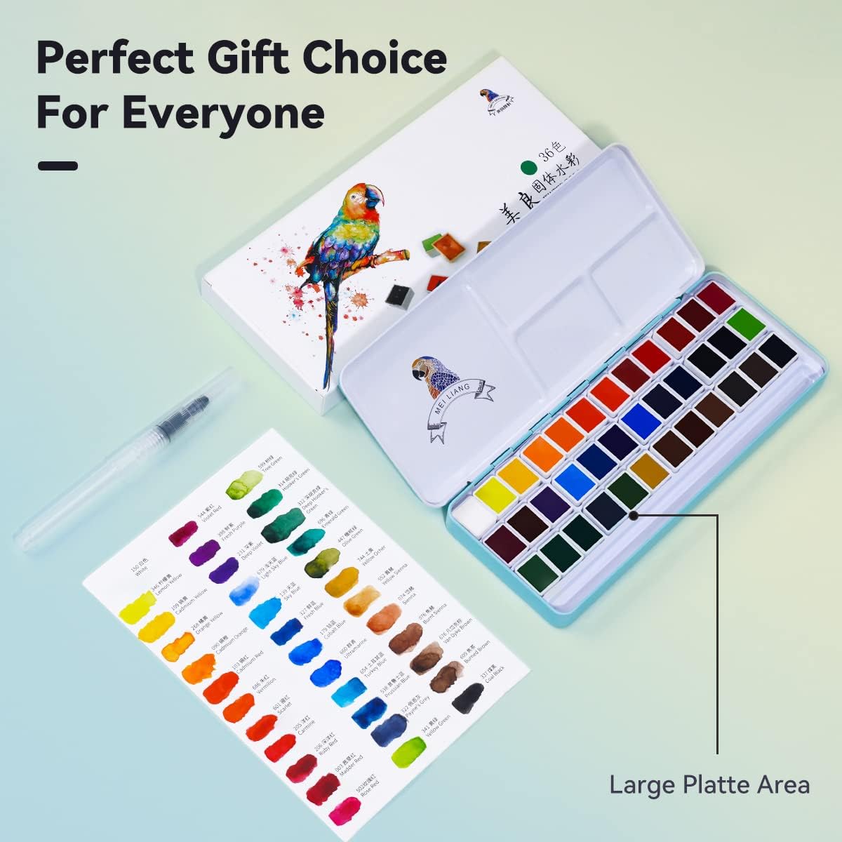 Meiliang Watercolor Paint Set,36 Vivid Colors,with Watercolor Brush