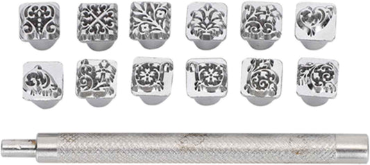 12pcs Stamp Tool Set Leather Punching Head Tools