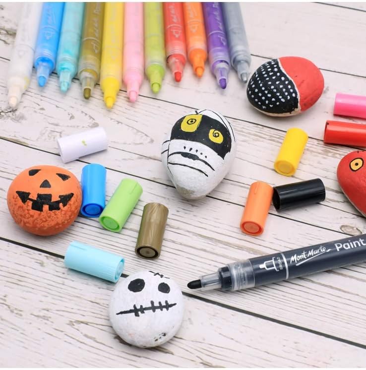 Mont Marte Signature Acrylic Paint Pens,36 Piece,Round Tip (3mm)