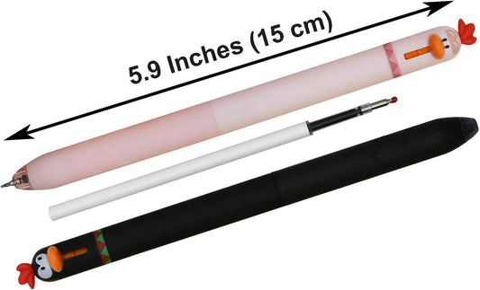 8PCS Cute Retractable Chicken Rollerball Gel Pens