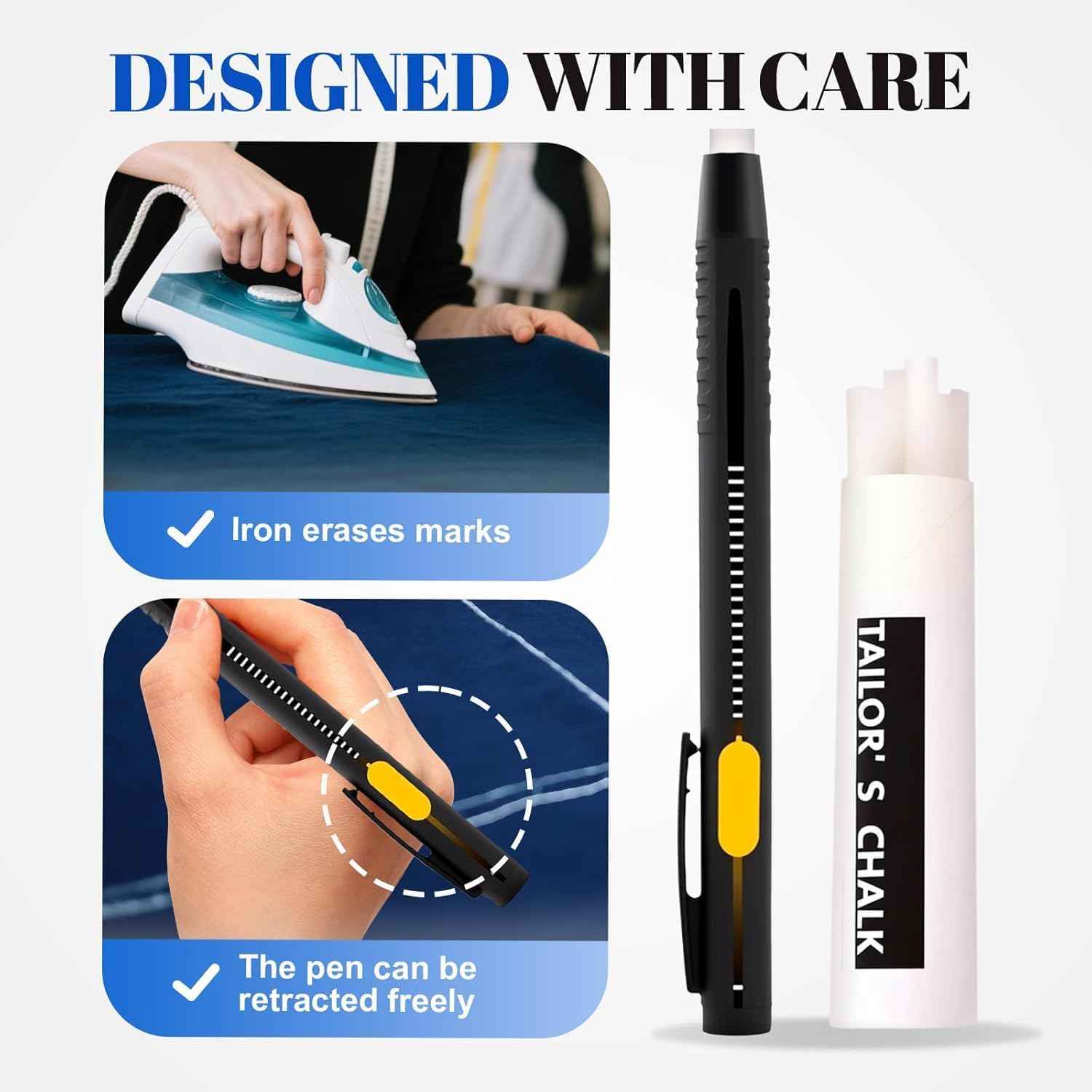 Heat Erasable Fabric Marking Pen Set,2 Pens with 20 Refills