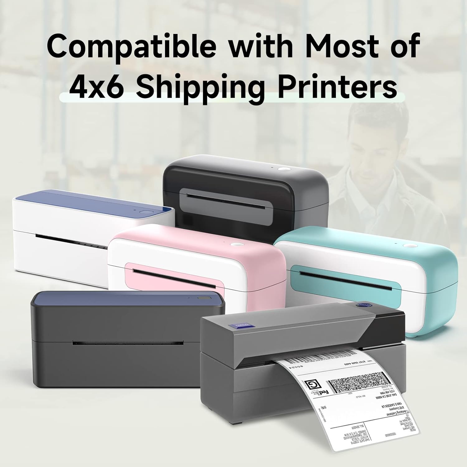 Phomemo 4"x6" Thermal Direct Shipping Label,Fan-Fold 500 Labels Purple