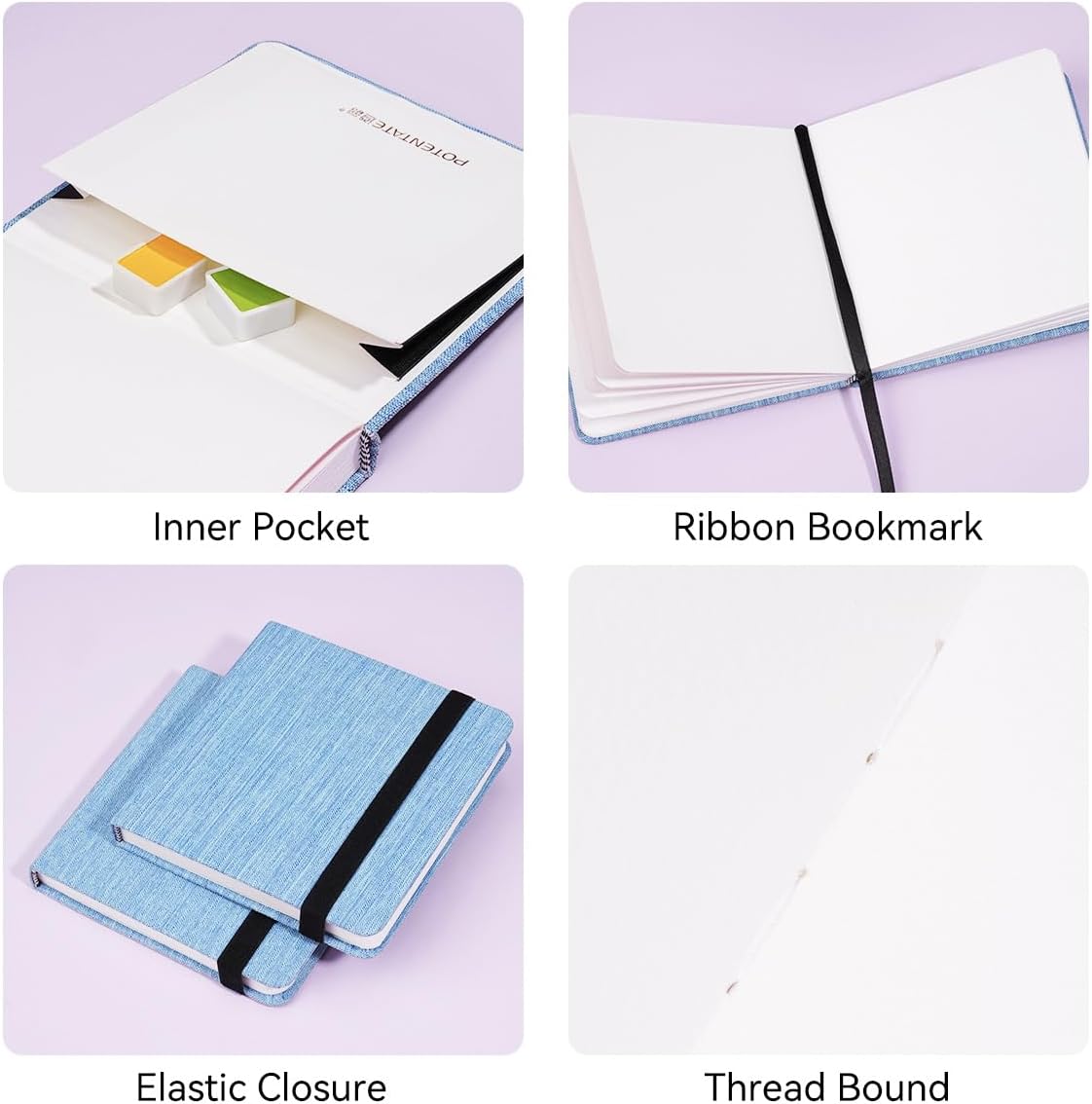 POTENTATE Watercolor Handbook,Cotton,300gsm,24 Sheets