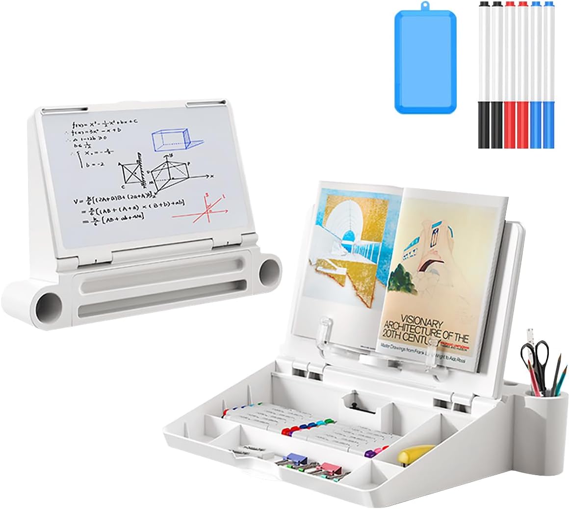 3in1 Book Reading Stand,Whiteboard,Storage Box Desktop Holder